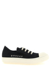 Rick Owens Black Calfskin Low Top Sneakers