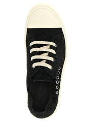 Rick Owens Black Calfskin Low Top Sneakers