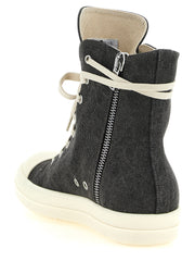 DRKSHDW Gray Cotton High Top Sneakers