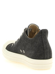 DRKSHDW Gray Cotton Low Top Sneakers