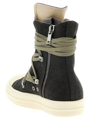 DRKSHDW Black Cotton High Top Sneakers