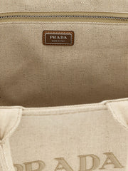 Prada Beige Cotton Tote Bag