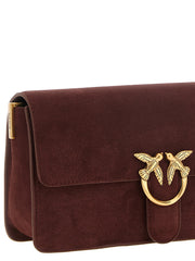 PINKO Bordeaux Calfskin Shoulder Bag