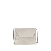 Brunello Cucinelli Gray Calf Leather Bos Taurus Shoulder Bag