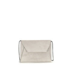 Brunello Cucinelli Gray Calf Leather Bos Taurus Shoulder Bag
