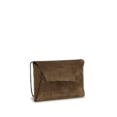 Brunello Cucinelli Brown Calf Leather Bos Taurus Shoulder Bag