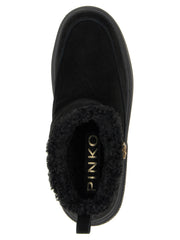 PINKO Black Polyester Ankle Boots