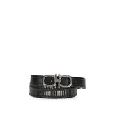 Ferragamo Black Calf Leather Bos Taurus Regular Belt