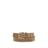 Brunello Cucinelli Beige Calf Leather Bos Taurus Regular Belt