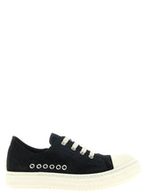 Rick Owens Black Calfskin Low Top Sneakers