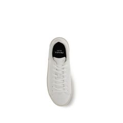Prada White Calf Leather Bos Taurus Low Top Sneakers