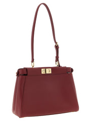 Fendi Bordeaux Lamb Leather Shoulder Bag