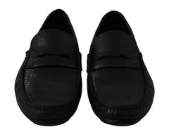 Mocassins plats Dolce & Gabbana en cuir de lézard noir