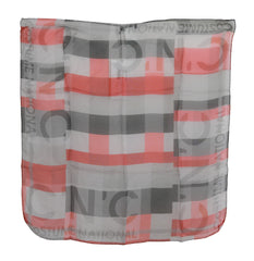 Costume National roter, 100% Seidenschal, graue Markenschal