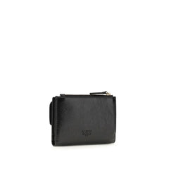 PINKO Black Calf Leather Bos Taurus Wallet