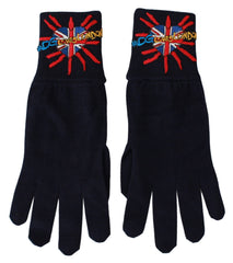 Gants en laine brodés bleus Dolce & Gabbana #DGLovesLondon