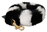Bandoulière accessoire en fourrure de lapin noir et blanc Dolce & Gabbana