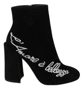 Dolce & Gabbana Chaussures Bottes L'Amore E'Bellezza En Daim Noir
