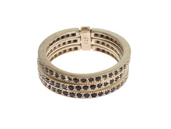 Nialaya Damenring aus schwarzem Zirkonia und 925er Sterlingsilber