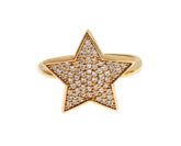 Nialaya Star Gold 925 Silber Damenring, transparent