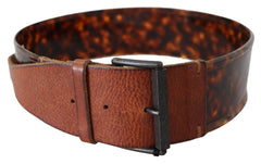 Ermanno Scervino Ceinture à large boucle en cuir marron foncé
