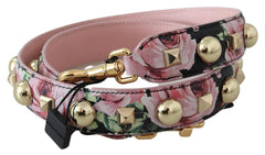 Dolce & Gabbana Tasche mit rosa Blumenmuster und goldenen Nieten, Schulterriemen