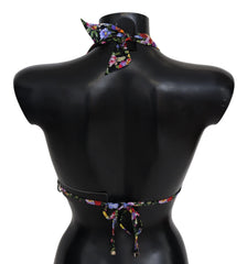 Hauts de bikini Dolce & Gabbana à imprimé floral noir