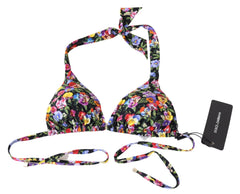 Hauts de bikini Dolce & Gabbana à imprimé floral noir