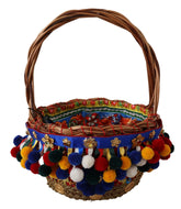 Sac cabas Agnese Basket en coton multicolore orné de détails Dolce & Gabbana