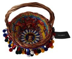 Sac cabas Agnese Basket en coton multicolore orné de détails Dolce & Gabbana
