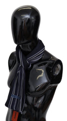 Missoni Mehrfarbiger, gestreifter Unisex-Wickelschal aus Wolle mit Fransen