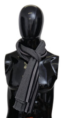 Missoni Halstuch mit grauem Streifenmuster, 100 % Wolle, Unisex