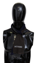 Missoni Mehrfarbiger gestreifter Wollschal mit Fransen, Unisex