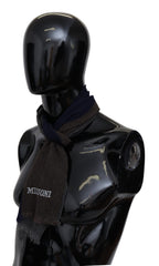 Missoni Mehrfarbiger gestreifter Wollschal mit Fransen, Unisex