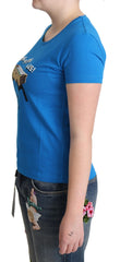 T-shirt imprimé Moschino Blue Cotton Come Play 4 Us