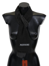 Écharpe tour de cou unisexe Missoni noire 100 % laine