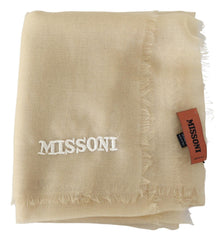 Écharpe unisexe Missoni beige en cachemire