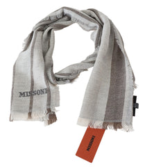 Missoni Mehrfarbiger gestreifter Woll-Unisex-Halsschal
