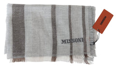 Missoni Mehrfarbiger gestreifter Woll-Unisex-Halsschal