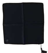 Dolce & Gabbana Schwarzes quadratisches Taschentuch aus 100 % Seide