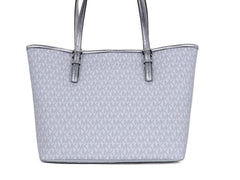 Michael Kors Jet Set Girls Print Medium Signature PVC Carryall Schultertasche (Hellweiß Multi)