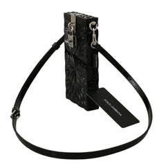 Étui à cigarettes en plexiglas noir cristal Dolce & Gabbana avec croix