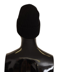 Bonnet d'hiver Dolce & Gabbana en laine noire tricotée pour femme