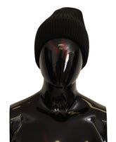 Bonnet d'hiver Dolce & Gabbana en laine noire tricotée pour femme