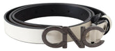 Ceinture nationale de costume en cuir gris métallisé avec logo