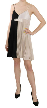 Robe princesse mini noire et blanche PINKO sans manches, coupe trapèze