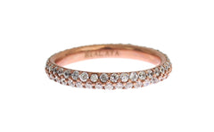 Bague Nialaya en or rose, argent 925 et zircon cubique transparent