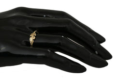 Nialaya Plume d'Or en Argent 925 avec Zirconium Transparent