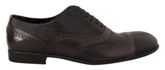 Chaussures habillées Oxford en cuir marron effet lézard Dolce & Gabbana