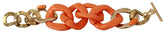 Bracelet large en laiton et plastique à chaîne orange et or Ermanno Scervino